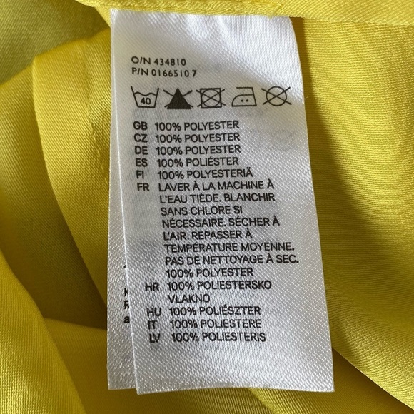 H&M Yellow 3/4 Sleeve Blouse Size 14 - Picture 12 of 14